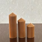 ست شمع استوانه ای خمره ای شیار دار دست ساز - شمع دست ساز آرمیس