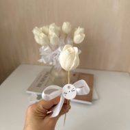 گیفت شمع گل لاله با ساقه چوبی - فروشگاه شمع دست ساز آرمیس